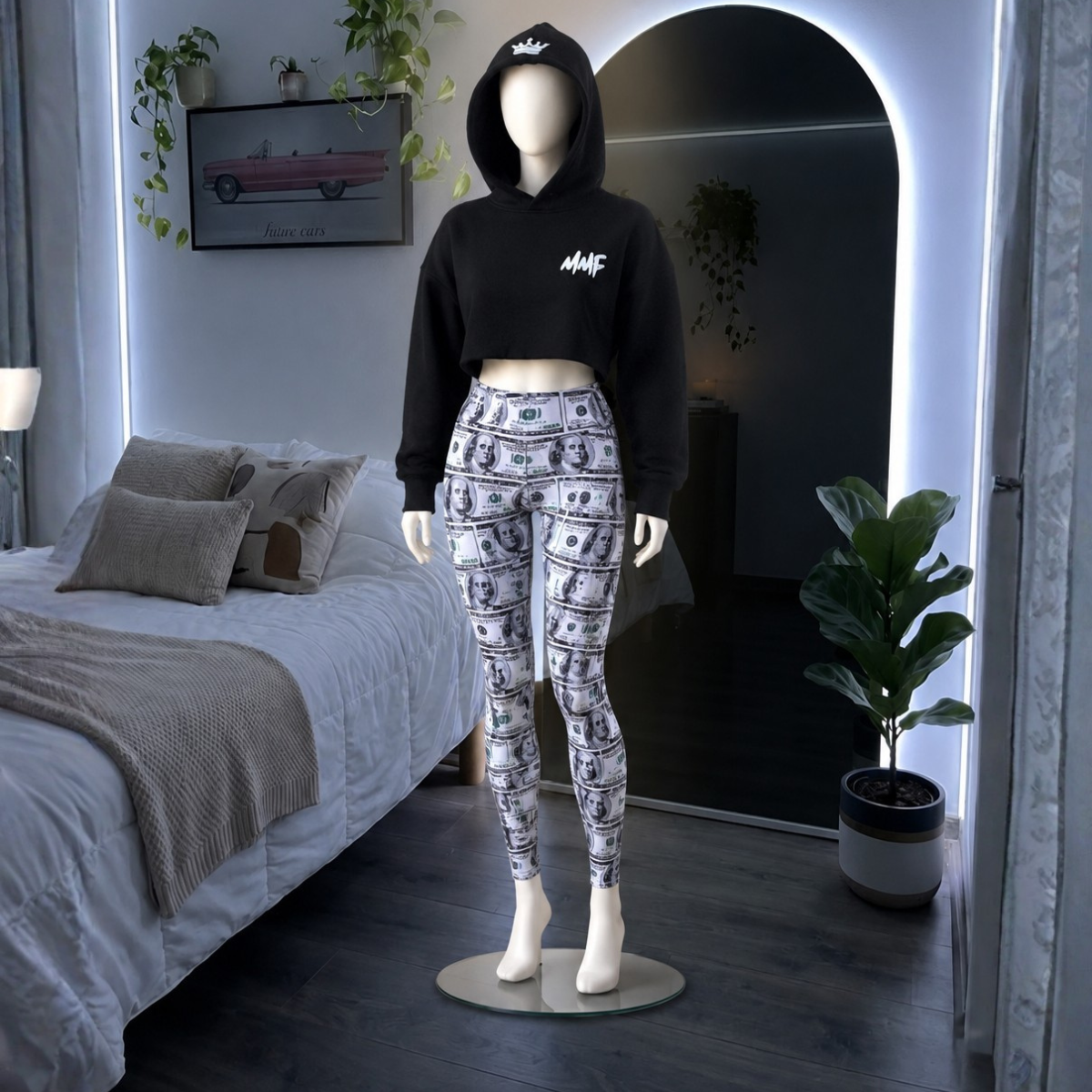 Sudadera Crop Top Dólar